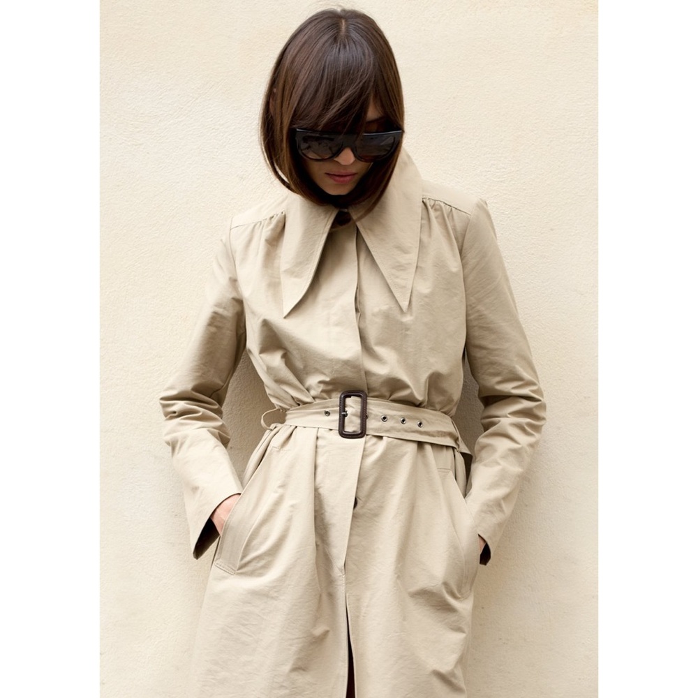 The Frankie Shop Beige Belted Trench Coat - Picture 4 of 11